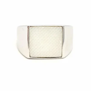 Dior Bague Chevalière Or blanc Nacre