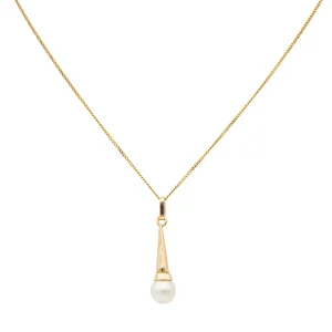 Collier Chaîne + pendentif Or jaune Perle