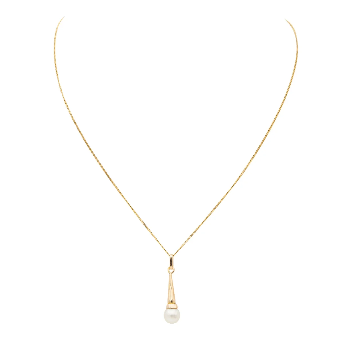 Collier Chaîne + pendentif Or jaune Perle – Image 3