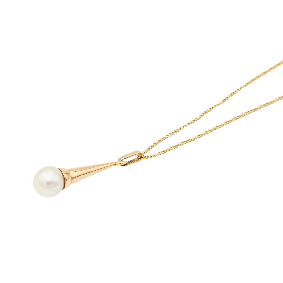 Collier Chaîne + pendentif Or jaune Perle – Image 5