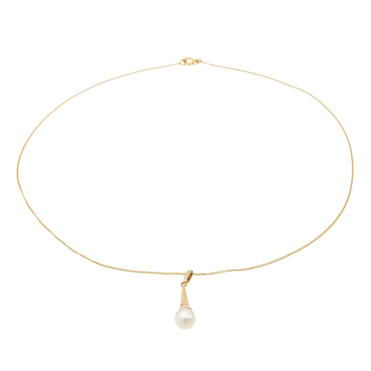 Collier Chaîne + pendentif Or jaune Perle – Image 7