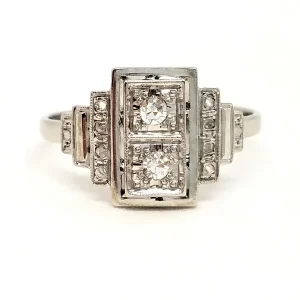 Bague Art déco Or blanc Diamant