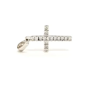 Pendentif Croix Or blanc Diamant