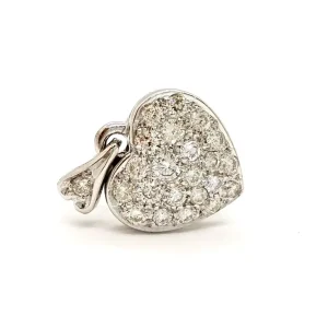 Pendentif Coeur Or blanc Diamant
