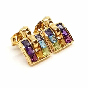 Guy laroche Boucles d'oreilles  Or jaune Améthyste, Citrine, Péridot