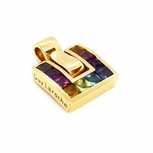 Guy laroche Pendentif  Or jaune Améthyste, Citrine, Péridot
