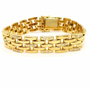 Bracelet Maille grain de riz Or jaune Diamant