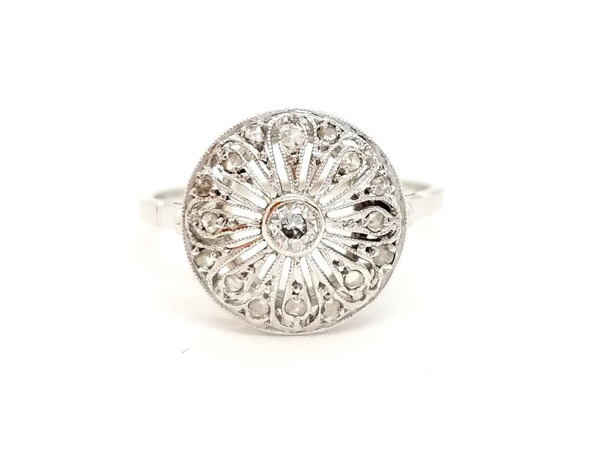 Bague Art déco Or blanc Diamant