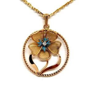 Collier Chaîne + pendentif Or jaune Diamant