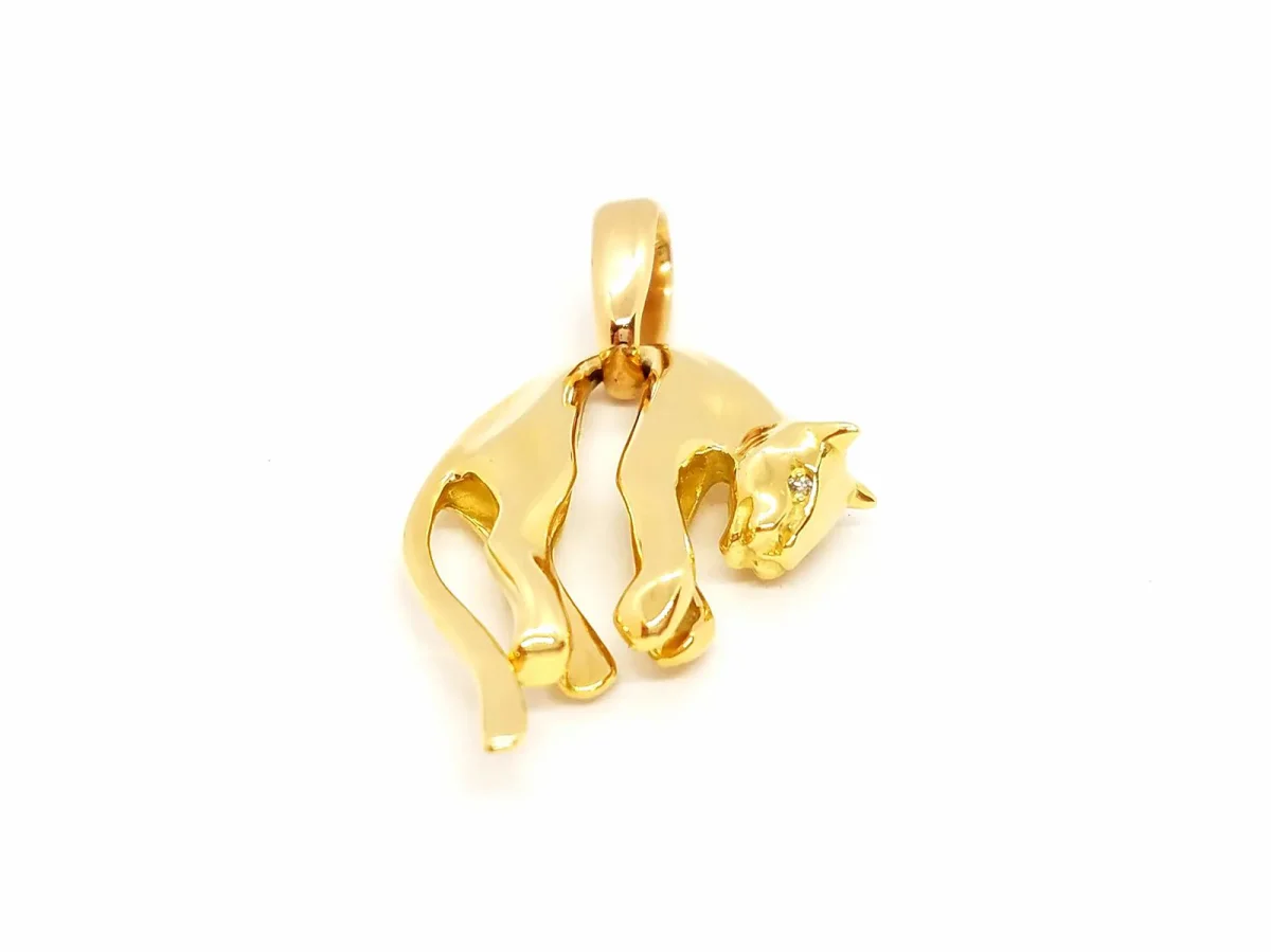 Pendentif Panthère Or jaune Diamant