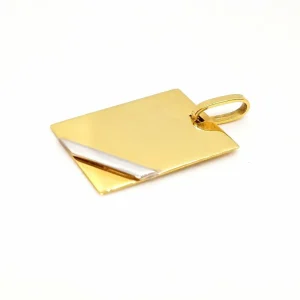 Pendentif Plaque Or jaune, Or blanc
