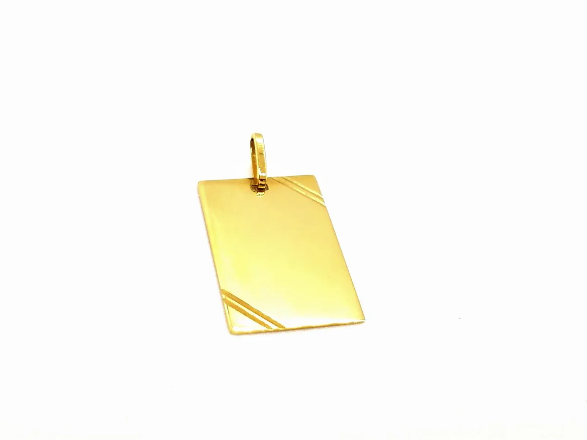 Pendentif Plaque Or jaune – Image 2