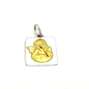 Pendentif Ange Or blanc, Or jaune