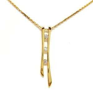 Collier Chaîne + pendentif Or jaune Diamant