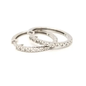 Boucles d'oreilles Créoles Or blanc Diamant