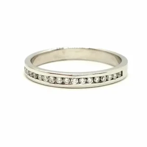 Bague Demi alliance Or blanc Diamant