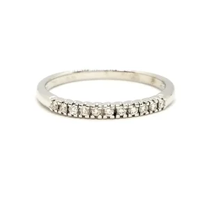 Bague Demi alliance Or blanc Diamant