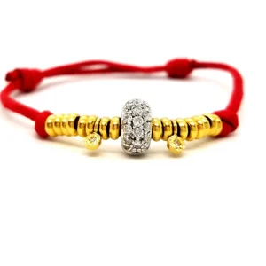 Bracelet Cordon Or blanc, Or jaune Diamant