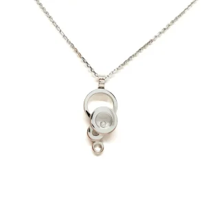 Chopard Collier Chaîne + pendentif Happy diamonds Or blanc Diamant