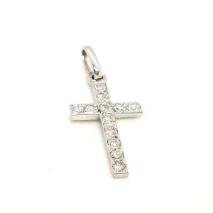 Pendentif Croix Platine Diamant