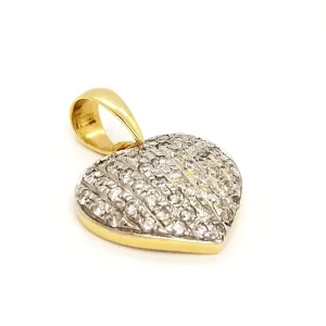 Pendentif Coeur Or jaune, Or blanc Diamant