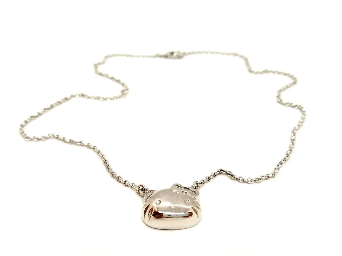 Collier Kitty Or blanc Diamant – Image 2