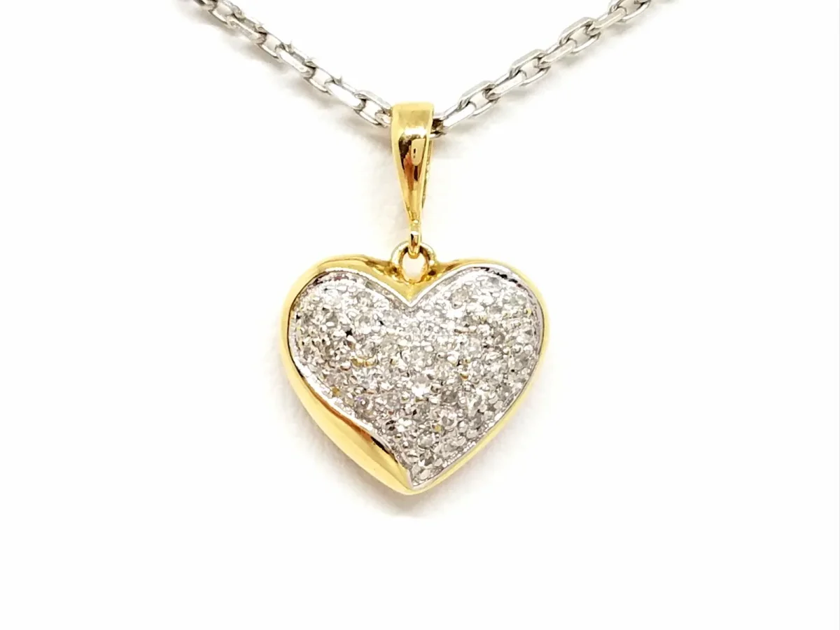 Collier Chaîne + pendentif Or blanc, Or jaune Diamant – Image 2