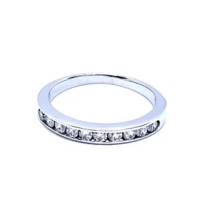 Bague Demi alliance Or blanc Diamant