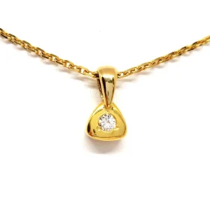 Collier Chaîne + pendentif Or jaune Diamant