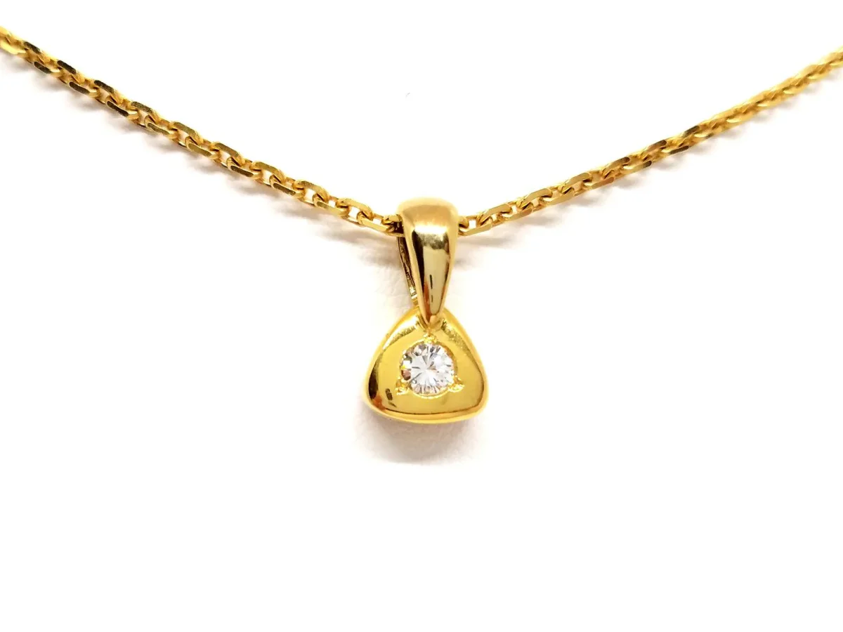 Collier Chaîne + pendentif Or jaune Diamant