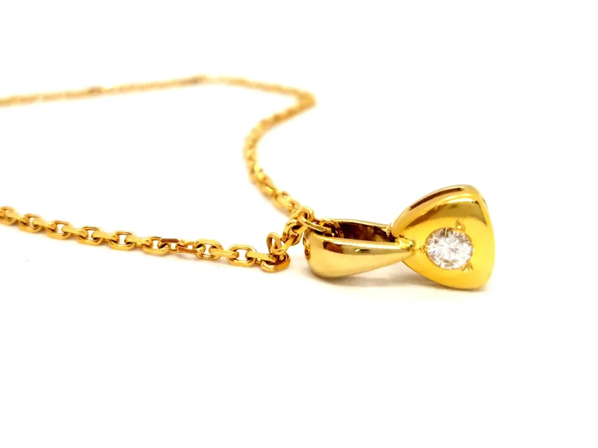 Collier Chaîne + pendentif Or jaune Diamant – Image 3