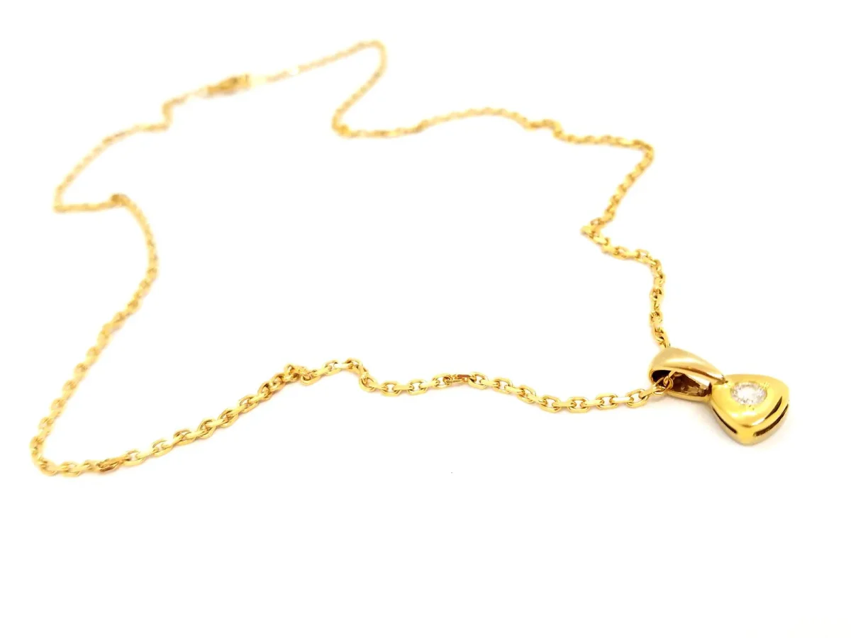 Collier Chaîne + pendentif Or jaune Diamant – Image 4