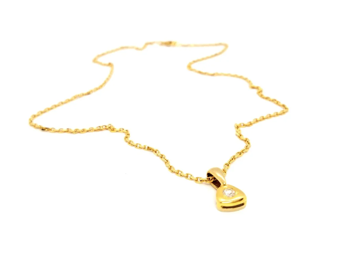 Collier Chaîne + pendentif Or jaune Diamant – Image 6