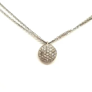 Collier Chaîne + pendentif Or blanc Diamant