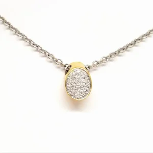 Collier Chaîne + pendentif Or blanc, Or jaune Diamant