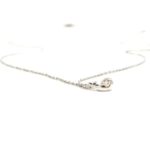 Collier Chaîne + pendentif Or blanc Diamant