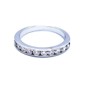 Bague Demi alliance Or blanc Diamant