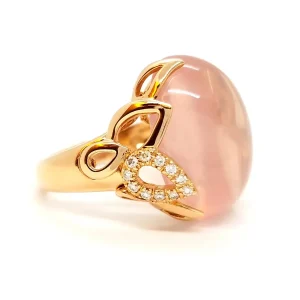 Isabelle langlois Bague  Or rose Quartz, Diamant