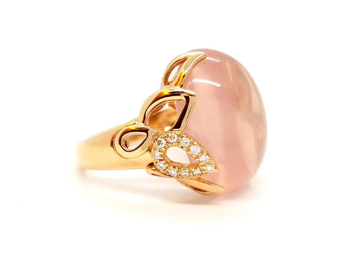 Isabelle langlois Bague Or rose Quartz, Diamant