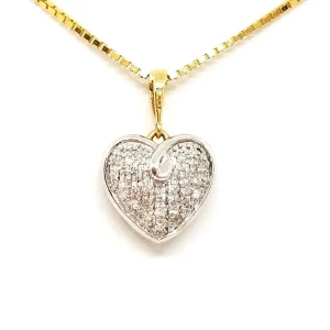 Collier Chaîne + pendentif Or jaune, Or blanc Diamant