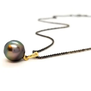 Collier Chaîne + pendentif Or noir