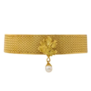 Collier Ras de cou Or jaune Perle