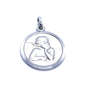 Pendentif Médaille Or blanc