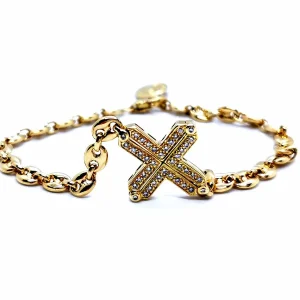 Bracelet Croix Or jaune Diamant