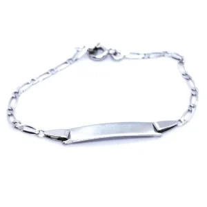Bracelet Gourmette Or blanc