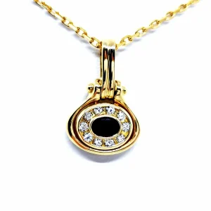 Collier Chaîne + pendentif Or jaune Rubis, Diamant