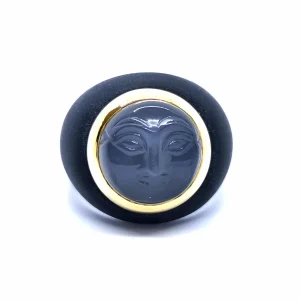 André benitah Bague  Or jaune, Résine Pierre de lune