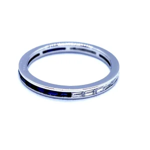 Bague Alliance Or blanc Diamant, Saphir