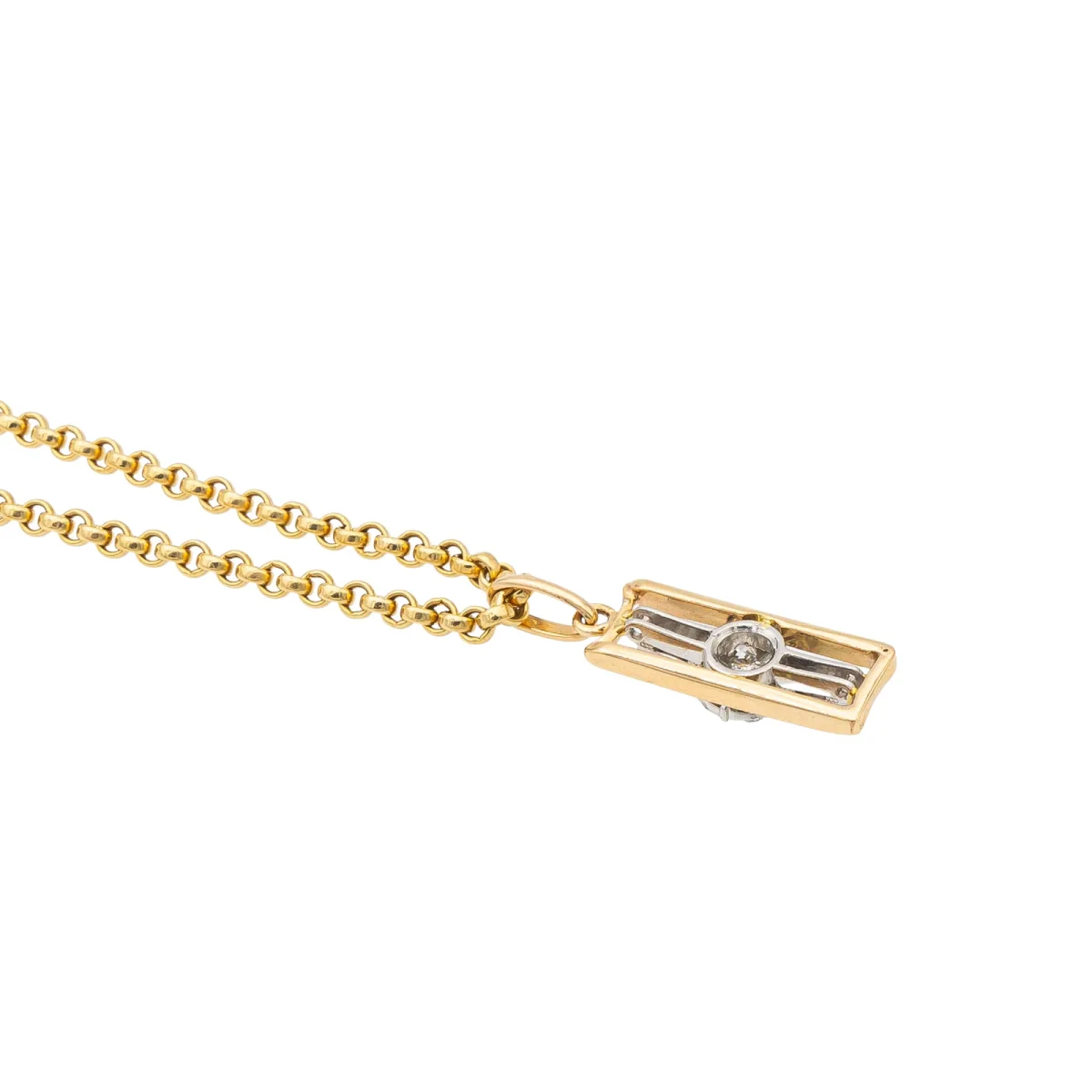 Collier Chaîne + pendentif Or jaune, Or blanc Diamant – Image 6