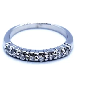 Bague Demi alliance Or blanc Diamant